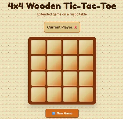 木製井字棋遊戲作品